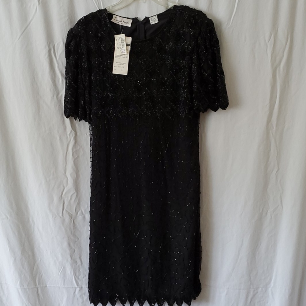 Lawrence Kazar Fully Beaded Dress. NWT